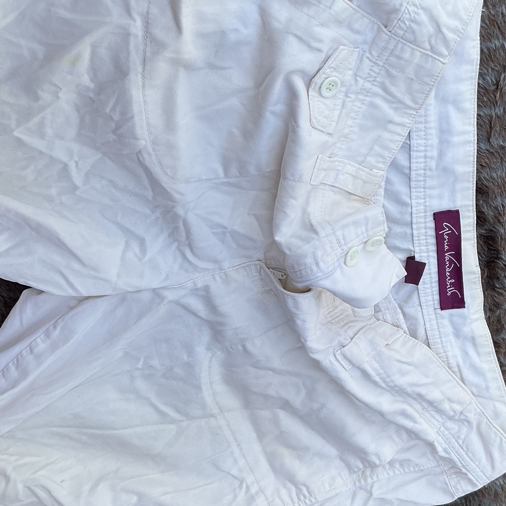 White Drawstring Capris - Picture 2 of 2